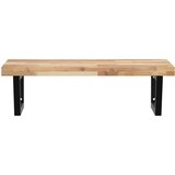  Zidna polica za umivaonik od čelika i masivnog bagremovog drva Smeđa 100 x 50 x 4 cm | shoptok.hr