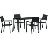 vidaXL 5-delni vrtni jedilni set črne HDPE, (22087182) | Shoptok.si