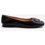 Boto Women's Eco Leather Ballerina Flats with Decoration Black Edoslli | Shoptok.si