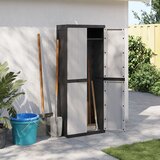 vidaXL Vanjski ormarić za pohranu sivo-crni 65 x 37 x 165 cm PP Cijene