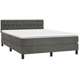 Krevet s oprugama i madracem tamnosivi 140x190 cm baršunasti | Eponuda.com