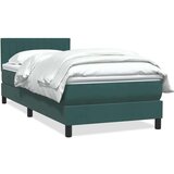 Box spring postelja z vzmetnico temno zelena 90x220 cm žamet, (21792363) Cene