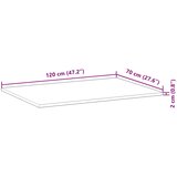  Ploča za radni stol s uljnim premazom 120x70x2 cm drvo bagrema | shoptok.hr