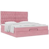  Otomanski posteljni okvir z vzmetnicami roza 160x200cm žamet, (22053234) | Shoptok.si
