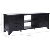TV ormarić crni 108 x 30 x 40 cm od masivnog drva paulovnije | shoptok.hr