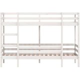 vidaXL Krevet na kat bijeli 90 x 190 cm od masivne borovine | shoptok.hr