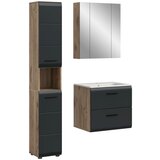 MID.YOU Kopalnica Ice, Črna, Barva Hrasta, 3-Delna | Shoptok.si