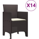  15-dijelni set za blagovanje na otvorenom s jastučićima Smeđa Poliratan | shoptok.hr