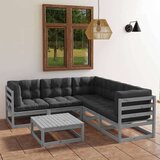  Sedežna garnitura 6-delna z blazinami trdna borovina | Shoptok.si