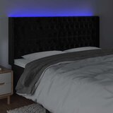  Uzglavlje crno 203 x 16 x 118/128 cm baršunasto | shoptok.hr