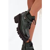 Zazoo Leather Women's Block Heel Boots with Decorative Strap Insulated | Shoptok.si