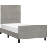  Posteljni okvir z vzglavjem svetlo siv 90x200 cm žamet, (20788294) | Shoptok.si