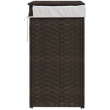 vidaXL Košara za perilo s pokrovom temno rjava 46x33x60 cm poli ratan | Shoptok.si