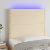 Maison Chic led posteljno vzglavje - vzglavna omarica - nočna omarica krem 90x5x118/128 cm blago, (21706118) | Shoptok.si