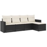  The Living Store Vrtna sedežna garnitura z blazinami 5-delna črna poli ratan - Vrtna Sedežna Garniture, (21447154) | Shoptok.si