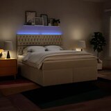  Krevet s oprugama i madracem krem 180x200 cm od tkanine | shoptok.hr