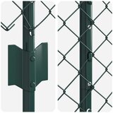 Ograda od lančanih veza s 10 U stupovima Zelena 1.4x10 m Čelik | shoptok.hr
