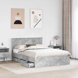  Krevetna konstrukcija s ladicama Betonski sivi 140 x 190 cm | shoptok.hr