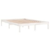  Posteljni okvir bel iz trdnega lesa 160x200 cm, (20644870) | Shoptok.si