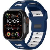 INF Eleganten silikonski pašček za Apple Watch 42/44/45/46/49mm Blue + White, (5000079602) | Shoptok.si