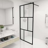 vidaXL Pregrada za tuširanje od kaljenog stakla crna 90 x 195 cm | shoptok.hr