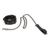 SuperLove Collar & Leash Faux Leather 26-36cm Neck Black Cene