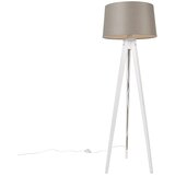 QAZQA Sodoben trinožni stojalo bele barve s platnenim odtenkom 45 cm - Tripod Classic Cene