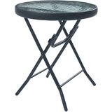 Bistro stol crni 40 x 46 cm od čelika i stakla | shoptok.hr