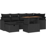 Sjedeća garnitura za vrt 7 kom. Crna poliratan 232,5 x 122,5 x 85 cm | shoptok.hr