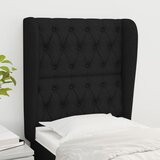  Uzglavlje s ušima crno 83 x 23 x 118/128 cm od tkanine Cijene