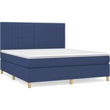 Maison Chic Box spring postelja - Vzmetna postelja z vzmetnico modra 180x200 cm blago SL14831, (21883406) | Shoptok.si