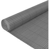 vidaXL dvostrana vrtna ograda PVC 90 x 500 cm siva | shoptok.hr