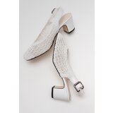 LuviShoes LOPA White Knitted Women's High Heel Shoes | Shoptok.si