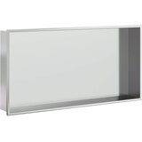 vidaXL Niša za tuš kabino brušeno srebro 62x32x9 cm nerjaveče jeklo, (21410098) | Shoptok.si