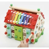 IZOBRAŽEVALNA HIŠA LESENI SORTER ZA OTROKE, DIY, VEČFUNKCIONALNI, (21214509)