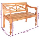 BATAVIA klupa 98 cm masivno drvo mahagonija svjetlo smeđa | shoptok.hr