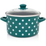 Metalac duboka šerpa BELE TUFNE NA ZELENOM 22cm/5lit | ePonuda.com