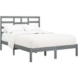  Posteljni okvir siv iz trdnega lesa 135x190 cm 4FT6, (20644910) | Shoptok.si