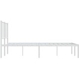  Metalni okvir za krevet s uzglavljem bijeli 135x190 cm | Eponuda.com