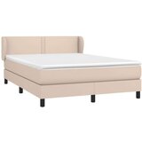  Krevet s oprugama i madrac cappuccino 140x190cm od umjetne kože | shoptok.hr
