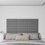  Zidna uzglavlja 12 pcs Sivi 60 x 15 cm Lažna koža | shoptok.hr