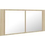  LED kupaonski ormarić s ogledalom boja hrasta 100x12x45 akrilni | shoptok.hr