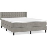 The Living Store Box spring postelja z vzmetnico svetlo siva 140x200 cm žamet - Box Spring Postelja, (21492289) | Shoptok.si