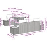  Sjedeća garnitura za vrt 6 kom. Crna i bež | shoptok.hr
