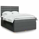 vidaXL Okvir kreveta s oprugama i madrac svjetlosivi 140x200cm tkanina | shoptok.hr