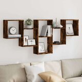 vidaXL Zidna polica dimljeni hrast 159x18x66 cm konstruirano drvo | shoptok.hr