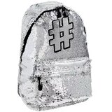 Spirit Šolska torba, nahrbtnik z bleščicami Spirit: Hashtag Silver srebrne barve 41 x 32 x 21 cm | Shoptok.si