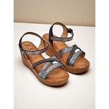 Resti Women's wedge sandals with rhinestones and glitter Eclat | Shoptok.si