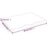  Kupaonska radna ploča tamnosmeđa 80x60x(2-4) cm tretirano drvo | shoptok.hr