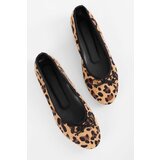 Shoeberry Women's Baily Leopard Patterned Bow Daily Flats cene
